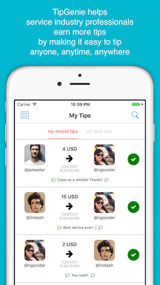 Tip Genie Mobile Tipping App